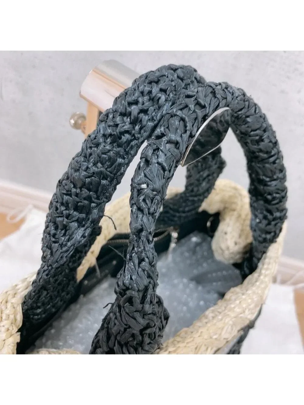 Prada Raffia Croquette Canapa Tote